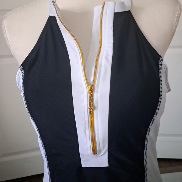 BIKINX  One Piece Tummy Control  High Neck Zip Front Raah Guard  XXL NWT - Picture 2 of 9